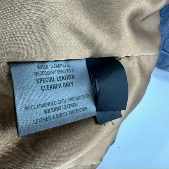 Vintage Wilson’s Leather Blue leather moto jacket with gold closures - Picture 6 of 12